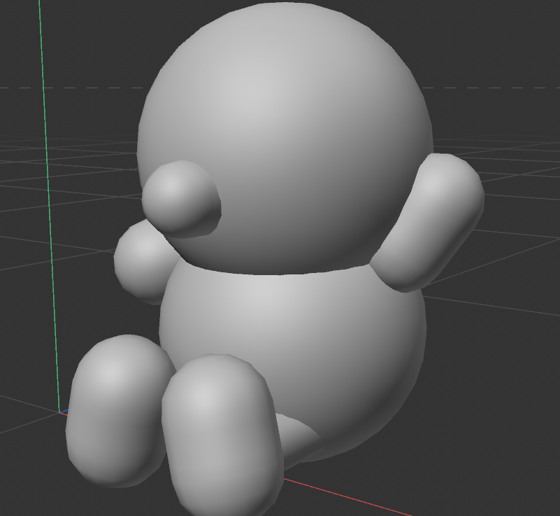 Chicken's basic shape assembled.